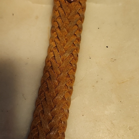 ECHO Made In Turkey Brown Leather Braided Belt - Picture 5 of 16